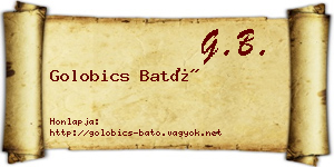 Golobics Bató névjegykártya